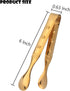 6-Pieces Gold Mini Tongs - 6 Inch Serving Utensils for Appetizers, Ice, Sugar