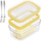 ShineMe Butter Slicer Cutter, Airtight Plastic Butter Dish with Lid, Butter Stick