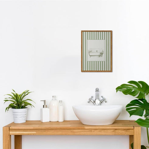 12x16 inch Funny Kids Bathroom Wall Art Cute Boy in Bathtub Wall Decor Picture, Eclectic Child Nursery Bathroom Poster