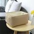 TheWarmHome Decorative Basket Rectangular Fabric Storage Bin with Handles for Clothes (Beige)