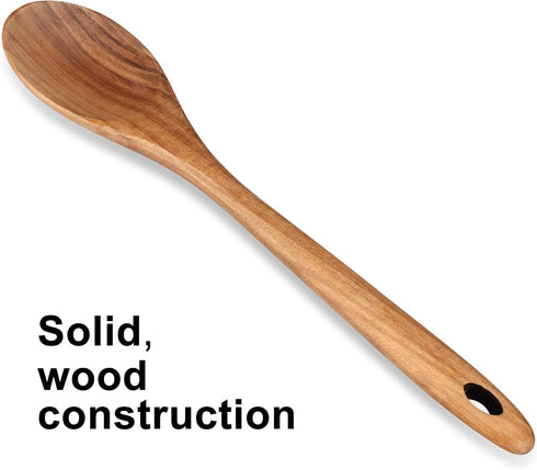 14 Inch Large Wooden Spoon for Cooking, Mixing, Serving, Big Non Stick Wood Spoon Spatula, Long Handle Stirring