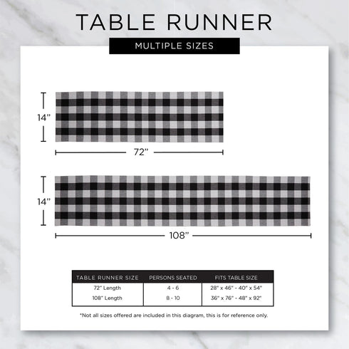 DII Farmhouse Gingham Checked Tabletop Collection, Table Runner, 14x108, French Blue
