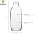 32 oz 1 Fox Run Glass Classic Milk Bottle With Lid, or Quart Capacity