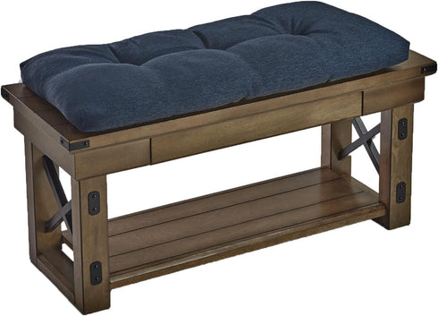 35 Inches, Klear Vu The Gripper Non-Slip Tufted Bench Cushion for Indoor Furniture, Assembled in USA, Entryway Storage