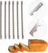 6 Pcs Bread Bow Knife Stainless Steel Replacement Blades, Serrated Bread Blade with Screws for Easy Cutting, Wooden