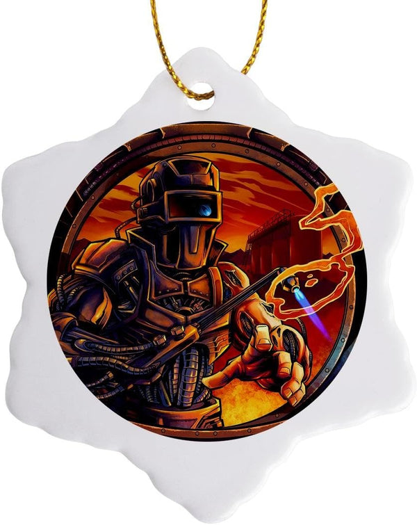 3dRose ORN_252470_1 Snowflake Ornament, 3" Welder That is All Machine Using a Welding Tool