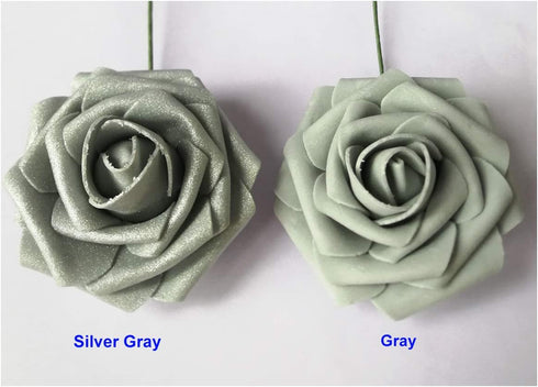 D-Seven Artificial Flowers - 30PCS Real Looking Fake Roses with Stem for DIY Wedding Bouquets