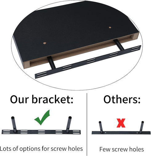 Set 2 8" 10 inch) WELLAND of Floating Shelves Wall Mounted Shelf, for Home Decor with Deep (Black