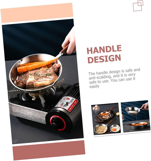 Mini Pancake Frying Pan, Stainless Steel Saucepan, Portable Griddle Chef Pan, Multi-use Egg Pan