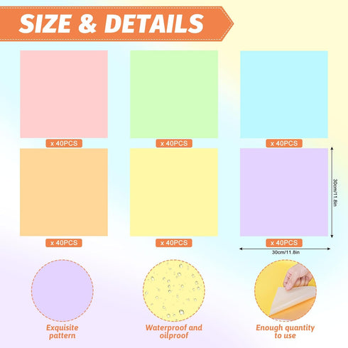 Whaline 240Pcs Macaron Color Wax Paper Sheet 6 Color Food Wrapping Tissue Sandwich Wrapping Paper Colorful Deli Paper Basket Liner for Spring Home Restaurant Kitchen Baking Mother's Day Party Supplies by Whaline