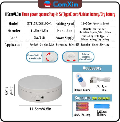 3d Shows,Jewelry,Watch,3D Knob Speed Adjustment Remote Control Motorized Rotating Display Stand scanner Electric
