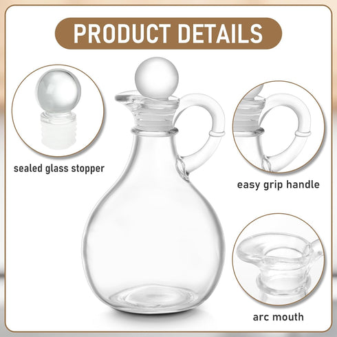 2 10.5 oz Set Teenyyou Pcs Oil and Vinegar Dispenser Cruet Olive Oil Dispenser Bottle Vinegar Glass Cruet for Kitchen