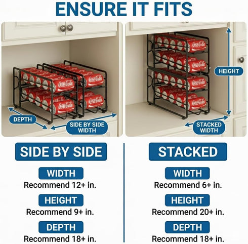 2 Pack CANYAVE Soda Can Organizer Storage Rack, Stackable Beverage Soda Can Dispenser Organizer Holder