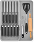 Knife Holder, In Drawer Knife Block with Expandable Cutlery Tray, Kitchen Drawer Organizer Insert for 11 Knives, Space