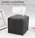 Livelab Square Tissue Box Cover, Decorative PU Leather Holder for Bathroom, Vanity, Night Stand, Desk, Dark Gray