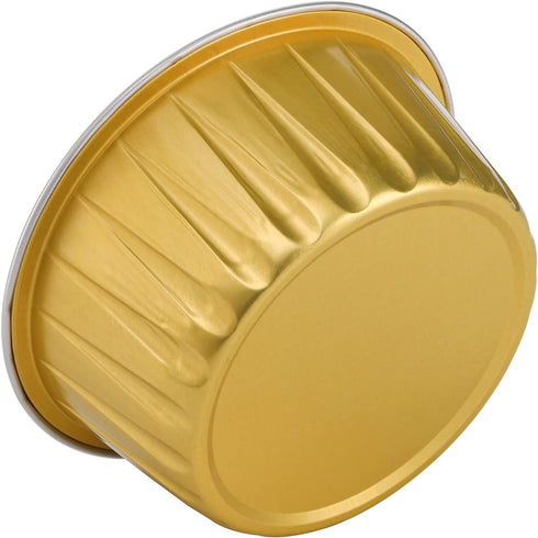 DEAYOU 100-Pack Aluminum Foil Baking Cups with Lids, 5oz Disposable Muffin Cupcake Ramekins