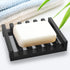 2Pcs Soap Dish Holder - Non-Slip Silicone Bathroom Accessories for Soap, Sponges, Scrubber (Black)