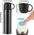 17oz Stainless Steel Insulated Vacuum Water Bottle, Double Walled Flask Thermos Cup, Leakproof Lid, Sport Travel Mug