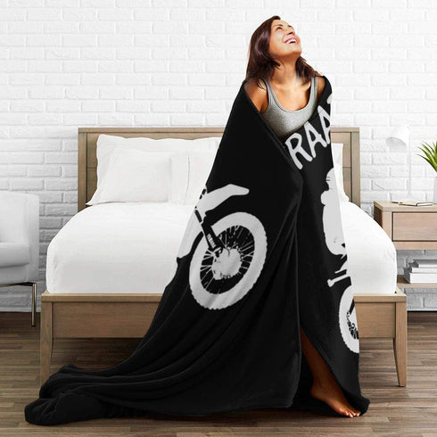 Dirt Bike - Motocross Fleece Blanket Throw - Super Soft Cozy Lightweight Blanket for Living Room/Bedroom