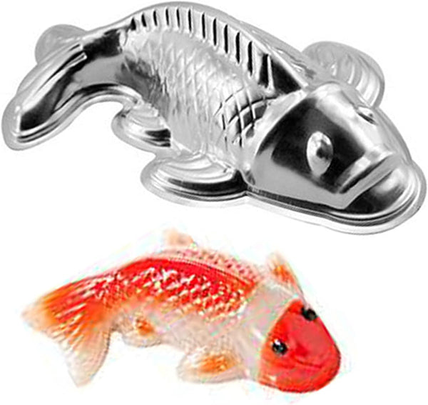 3D Aluminum Alloy Carp Cake Bakeware, Fish-Shaped Cake Mold, 7 Inch