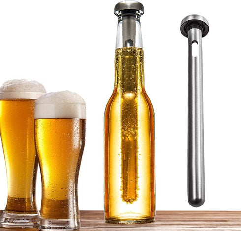 DERNORD Beer Chiller Stick - 2 Pack Stainless Steel Drink Chiller Sticks for Bottled Drinks and Wine