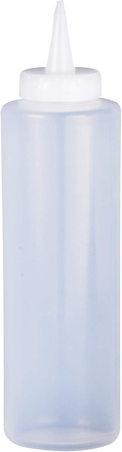 HIC Kitchen Refillable Squeeze Bottle with Precision Nozzle, Clear, BPA Free, 12-Ounce