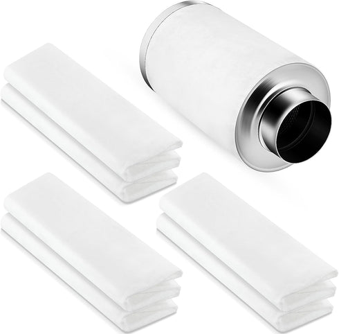 Tudomro 6 Packs Carbon Prefilter for Carbon Filter Replacement, Electrostatic Fiber Cover for Grow Tents