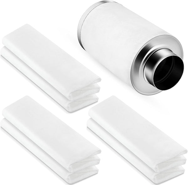 Tudomro 6 Packs Carbon Prefilter for Carbon Filter Replacement, Electrostatic Fiber Cover for Grow Tents
