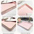 15.7"*10.2" Pink Coffee Table Tray, Decorative Serving Tray with Handles, Plastic Rectangular Tray for Ottoman