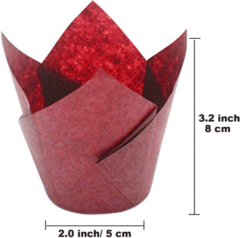 180 Pieces Tulip Baking Paper Cups Cupcake Muffin Liners in 3 Colors: White, Natural, Brown