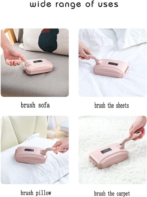 2Pcs Handheld Carpet Brush - Triple Brush Head Carpet Table Sweeper Pet Hair Cleaning Collector Brush (Blue+Pink)