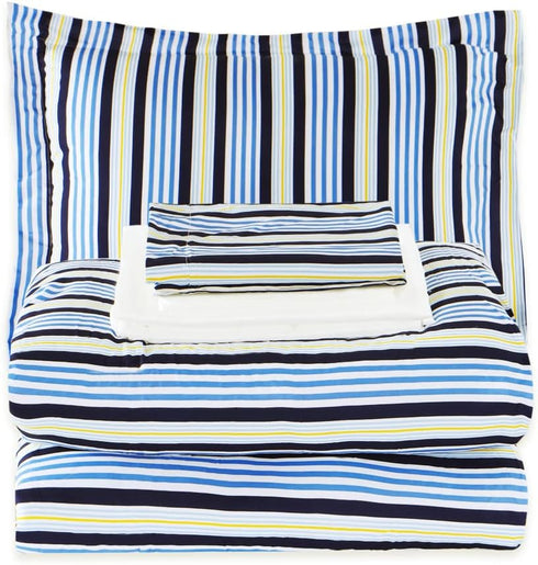EMME Set 7 Sets, Set Queen Comforter Piece Bedding Blue Bed in a Bag Bedspreads Queen Size with Comforter, Sheets