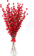 Larksilk 12 Red Holly Berry Stem Picks Artificial Christmas Decorative Branches for