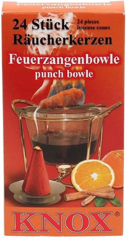 Knox Brandy Punch Scent German Incense Cones, Made in Germany, Christmas Smokers