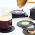 Funny Retro Vinyl Record Coasters for Drinks, Set of 6 with Vinyl Record Player Holder for Music Lovers, Gift Ideas