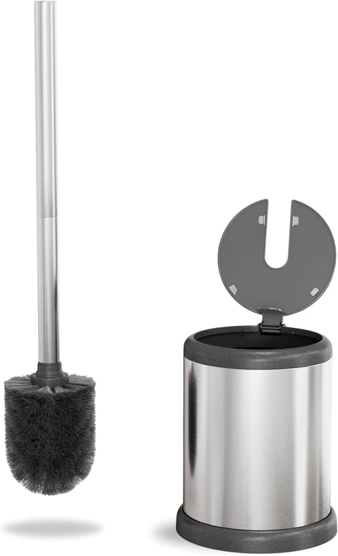 ToiletTree Products Toilet Brush with Lid, Sleek Toilet Bowl Brush and Holder Set