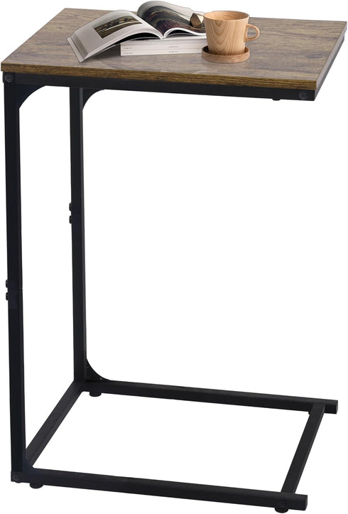 LOFTEY C Shaped End Table, Couch Side Tables That Slide Under, C