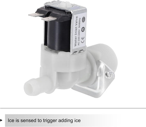 MECCANIXITY Water Inlet Solenoid Valve for Ice Maker, 80mm Creamy White Valve for General Refrigerators