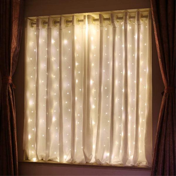 HXWEIYE Short Curtain Lights for Small Window, 3.3x5Ft USB Plug in Warm