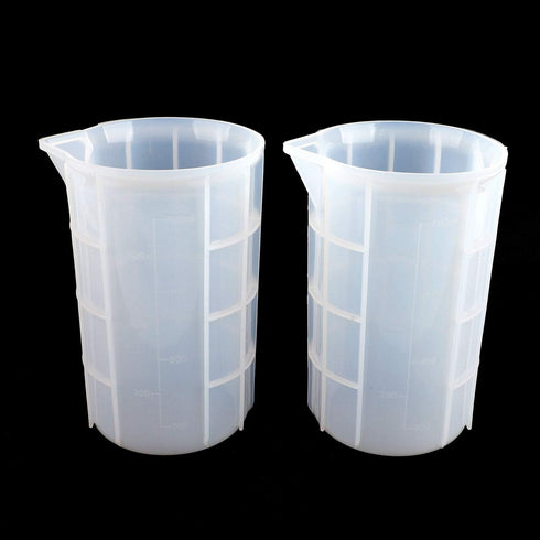 Gartful 700ml Extra Large Silicone Measuring Cups Set of 2, Nonstick Reusable Craft Mixing Cups for Epoxy, 23 oz