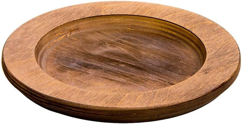Lodge 8" Round Wood Underliner, Walnut Stained
