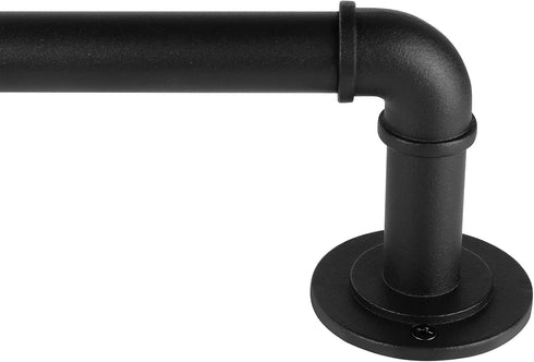 Industrial Curtain Rods for Windows, Blackout Wrap Around Curtain Rod, 48 to 84 Inches, 7/8 Inch Diameter
