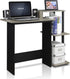Furinno Efficient Home Laptop Desk with Square Shelves, French Oak Grey/Black Finish