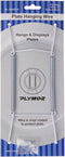 Plymor White Vinyl Finish Wall Mountable Plate Hanger, 8" H x 3" W x 0.5" D for Plates 10" - 14"