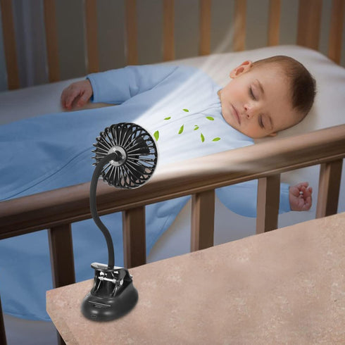 Clip on Fan USB Battery Operated Desk Clip Fan with Emergency Power Bank, Rechargeable Personal Fan, Navy Blue