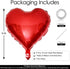 10Pcs Red Foil Heart Shaped Balloons - 18 Inch Heart Mylar Balloons for Baby Shower Wedding Valentine Party Decorations