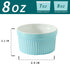 8 oz Set 6 Hasense Ramekins Oven Safe for Creme Brulee, Ceramic Souffle Dish with Ribbed Pattern for Baking, Porcelain