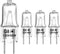 Halogen Light Bulb for GE Microwave Oven, Night Light/Stove Light Bulb, 4 Pack, Replaces WB08X10057 WB08X10051