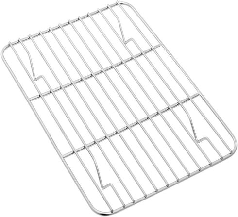 P&P CHEF Baking Rack Pack of 2, Stainless Cooling Rack for Cooking Baking Roasting Grilling Drying, Rectangle 8.6'' x 6.2'' x0.6'', Fits Small Toaster Oven, Oven & Dishwasher Safe by P&P CHEF