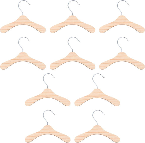 10Pcs Wooden Pet Hangers - Compact and Lightweight Clothing Rack for Small Dogs, 5.51 Inch Durable Wood Hangers
